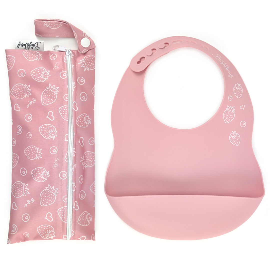 Baby Silicone Bib with Waterproof Bag